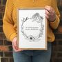 'She Is A Wildflower' Hand Illustrated Quote Print, thumbnail 1 of 7