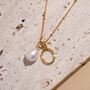 Gold Vermeil Pearl Initial Letter Personalized Necklace, thumbnail 10 of 12