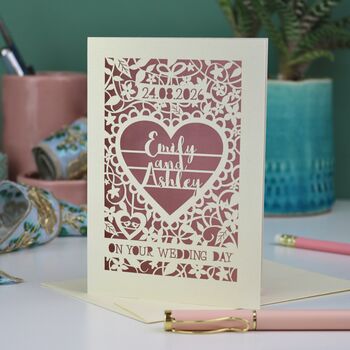 Personalised Papercut 'On Your Wedding Day' Card, 2 of 10