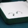 2mm Emerald Green Cz Huggie Hoop Earrings, thumbnail 7 of 11