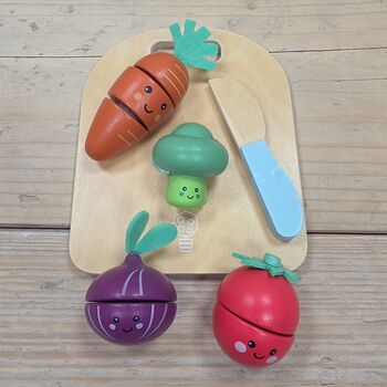 Wooden Cutting Veg Happy Veggies, 4 of 6