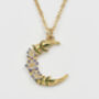 Gold Nightshade Moon Pendant Necklace, thumbnail 3 of 8