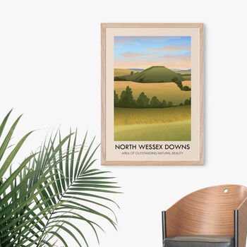 North Wessex Downs Aonb Travel Poster Art Print, 4 of 8