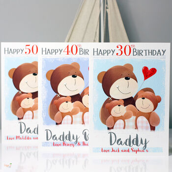 Personalised Daddy Bear Age Birthday Card, 2 of 12