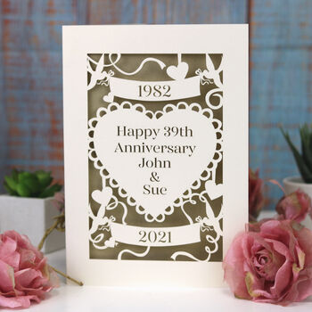 Personalised Laser Cut Anniversary Card, 5 of 11