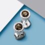 Smoked Quartz Rose Gold Plated Silver Stud Earrings, thumbnail 7 of 9