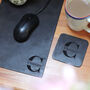Personalised Name Leather Mouse Pad And Coaster Set, thumbnail 4 of 12