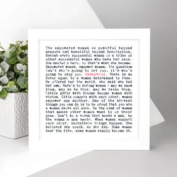 Sisterhood Quotes Gift Print, Feminist Gift, 2 of 7