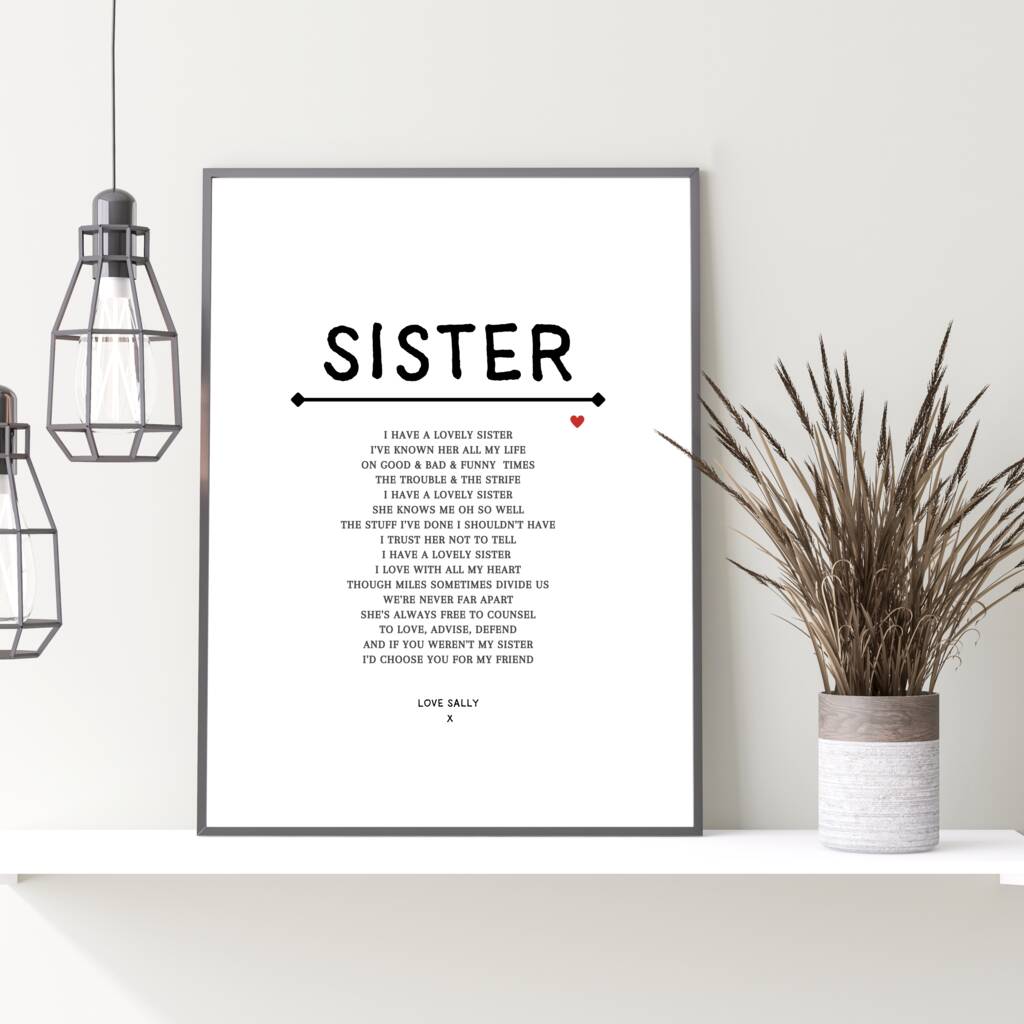 Personalised Big Or Little Sister Print Gift, 1 of 6
