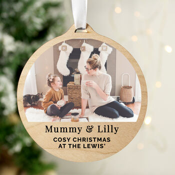 Personalised Photo Wooden Christmas Decoration, 3 of 4