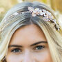 Marigold Gold Plated Enameled Floral Bridal Headband, thumbnail 3 of 7