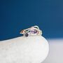 Molten Sterling Silver Amethyst And Iolite Ring, thumbnail 4 of 7