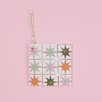 Mint Or Pink Star Gift Tag Set Of Six, 2 of 3