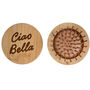 Bon Voyage 'Ciao Bella' Travel Mirror Hairbrush | Gift Bag | Holiday Accessory | Wooden Brush, thumbnail 3 of 4
