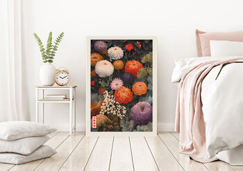 Japanese Abstract Flower Art Print, 3 of 4