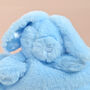 Personalised Blue Bunny Comforter For Baby, thumbnail 2 of 8