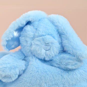 Personalised Blue Bunny Comforter For Baby, 2 of 8