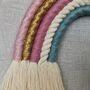 Personalised Rainbow Macrame,Gold Sparkle Wall Hanging, thumbnail 3 of 12