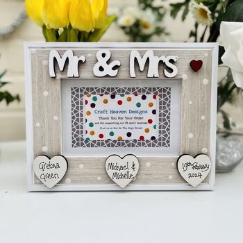 Personalised Mr Mrs Wedding Photo Frame Civil Ceremony, 2 of 5