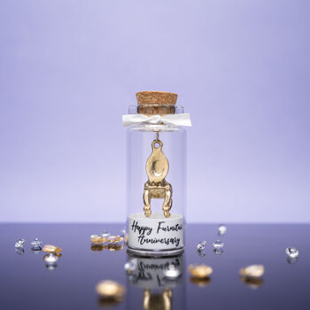 Personalised 17th Furniture Anniversary Mini Bottle Keepsake Gift, 4 of 4