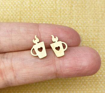 Starbucks Coffee Gold Plated Stud Earrings, 2 of 4