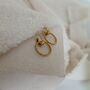 18 K Gold Plated Rope Twisted Drop Hoop Stud Earrings, thumbnail 4 of 9