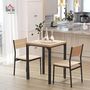 Three Pieces Compact Dining Table Two Chairs Set Wooden, thumbnail 2 of 12