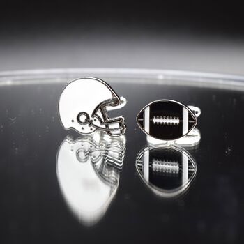 American Football Cufflinks 316 L Stainless Steel Sports Lover Gift For Men, 5 of 5
