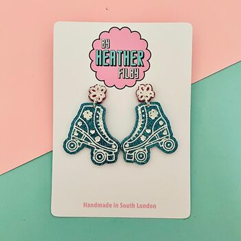 Roller Skate Glitter Earrings *More Colours Available*, 2 of 3