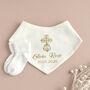 Personalised Ivory Christening Bib And Socks Set, thumbnail 1 of 4