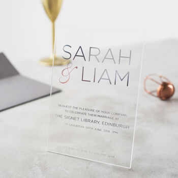 Acrylic Foiled Modern Invitations, 3 of 3