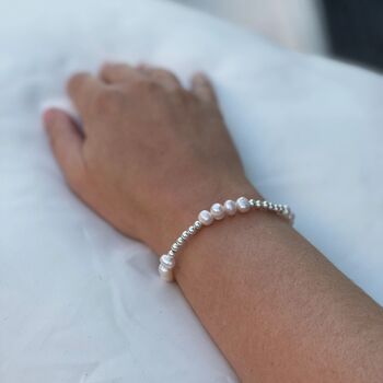 Sterling Silver Freshwater Pearl Bridal Bracelet, 3 of 3