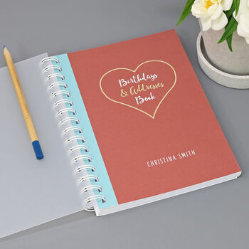 Personalised Birthday And Address Book With Heart, 7 of 10