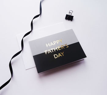 Black Grey Luxury Foil Father's Day Card, 2 of 5
