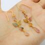 Pink Tourmaline Dangle Drop Earrings, thumbnail 1 of 4
