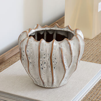 Ceramic Wavy Plant Pot, 3 of 4