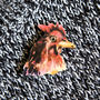Inky Chicken Eco Wooden Pin Brooch, thumbnail 4 of 6