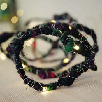 Recycled Sari Silk Fairy Light String, 5 of 12