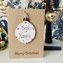 Personalised Nanny Christmas Card Bauble Decoration, thumbnail 1 of 6