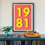 1981 Personalised Year Typography Print, thumbnail 4 of 11