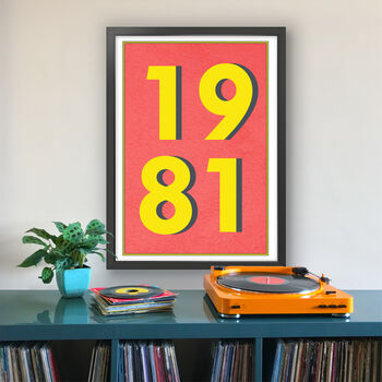 1981 Personalised Year Typography Print, 4 of 11