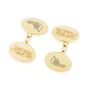 Bellevue 9ct Yellow Gold Footprint Cufflinks, thumbnail 1 of 3