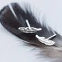 Sterling Silver Feather Stud Earrings, thumbnail 1 of 5