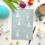 Easter Rabbit Personalised Recycled Notebook, thumbnail 1 of 2
