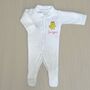 Personalised Girly Chick Embroidered Sleepsuit, thumbnail 2 of 2