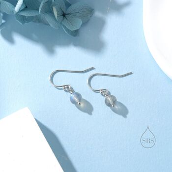 Genuine Labradorite Drop Hook Earrings In Sterling Silver, 3 of 12