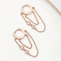 Gold Plated And Crystal Chain Huggie Earrings, thumbnail 2 of 6