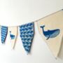 Whale Bunting. Blue. Wall Hanging. Handmade, thumbnail 1 of 6