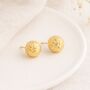 9ct Yellow Gold Diamond Cut Ball Stud Earrings – 7mm, thumbnail 4 of 5