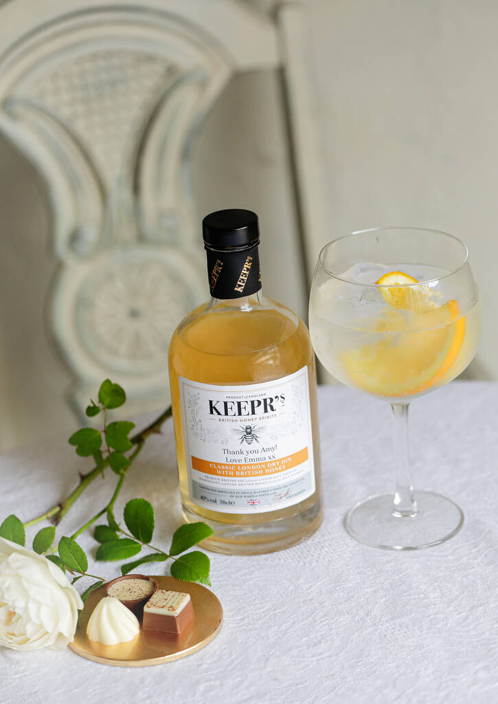 Personalised British Honey Gin With A Bottle Light By British Honey